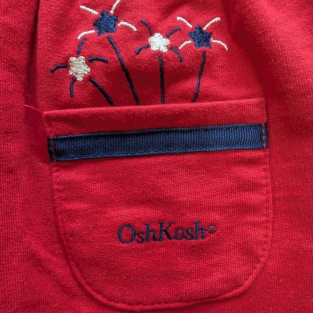 OshKosh B'gosh Baby Red Fireworks Romper Size 5-12lbs 20-23in S 0-3mo - Picture 3 of 4